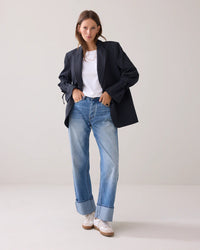 Pinstripe Boyfriend Blazer
