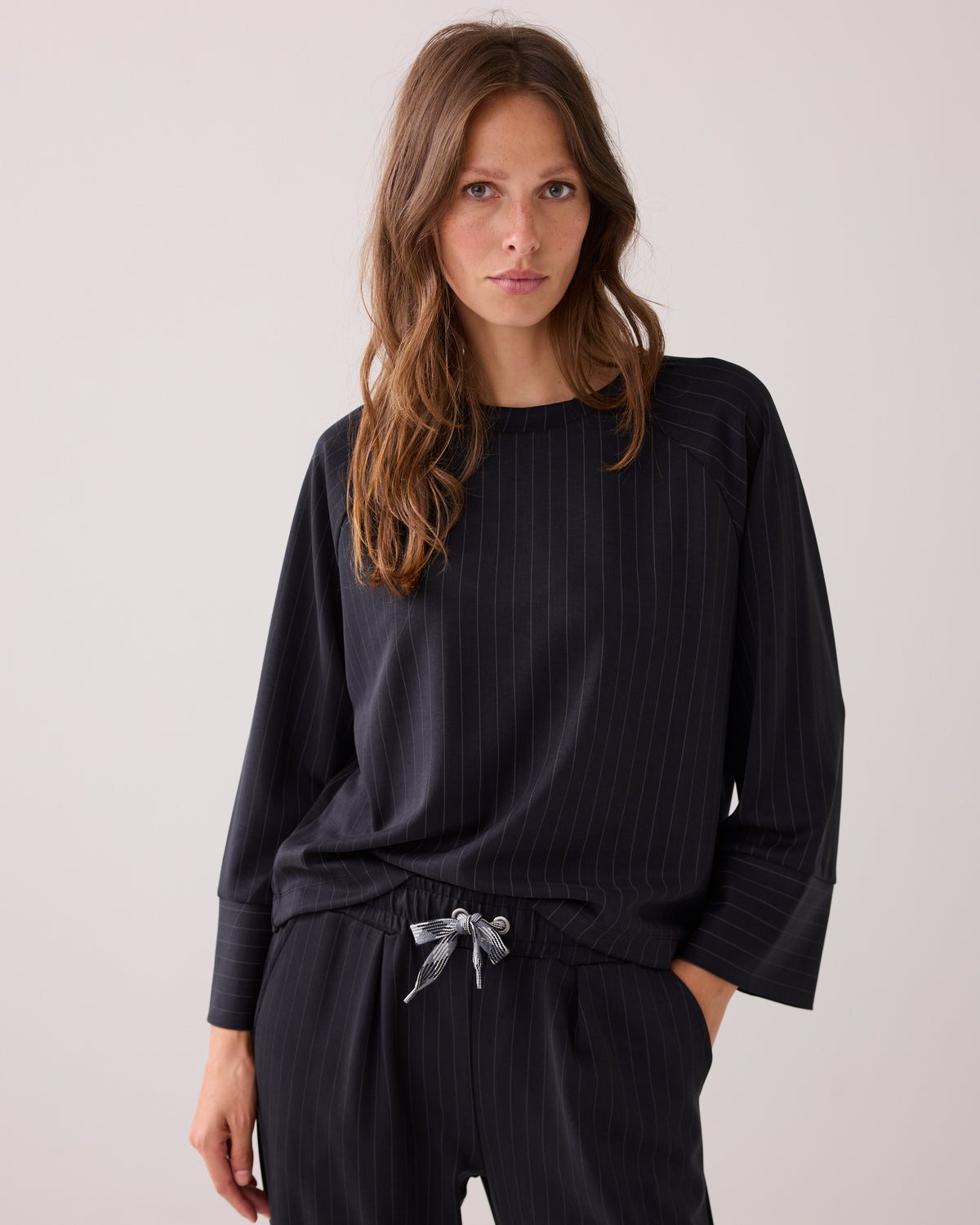 Soft Scuba Pinstripe Top