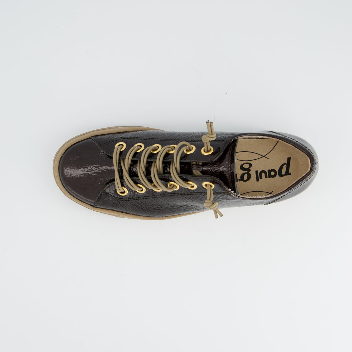 Patent Sneaker with Gold Eyelets