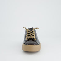 Patent Sneaker with Gold Eyelets