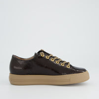 Patent Sneaker with Gold Eyelets