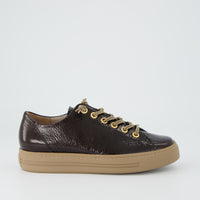 Patent Sneaker with Gold Eyelets
