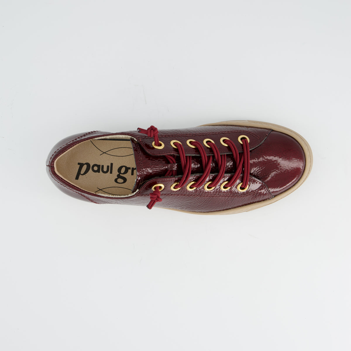 Patent Sneaker with Gold Eyelets
