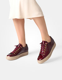 Patent Sneaker with Gold Eyelets