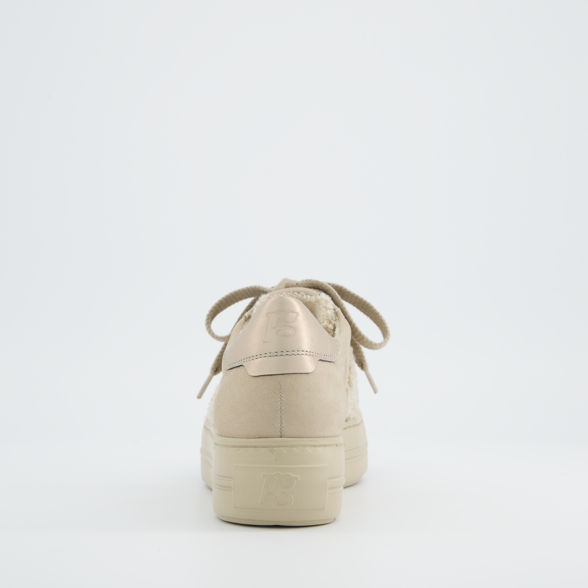Super Soft Sneaker – Beige Bouclé & Suede