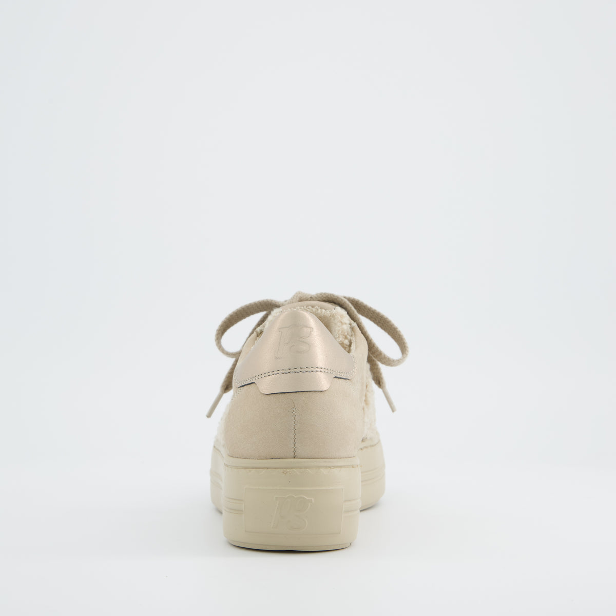 Super Soft Sneaker – Beige Bouclé & Suede