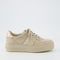 Super Soft Sneaker – Beige Bouclé & Suede