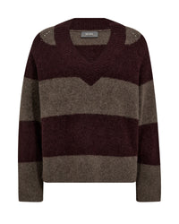 MMTaci Stripe LS V-Neck Knit