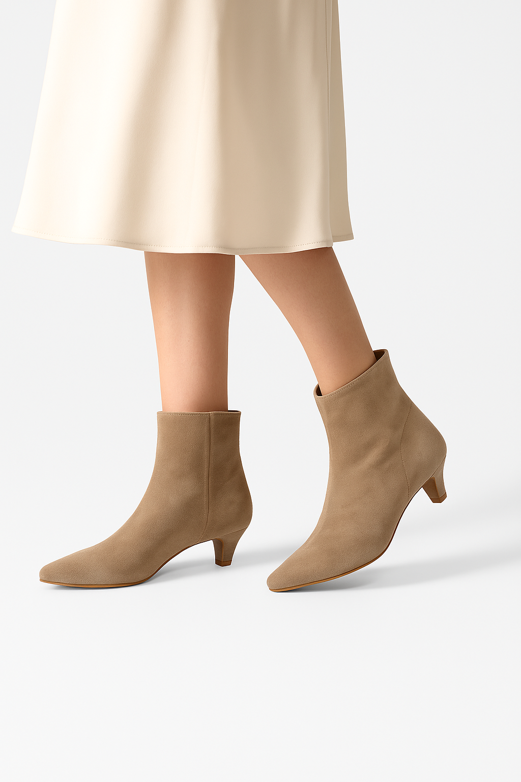 Suede Kitten Heel Ankle Boot