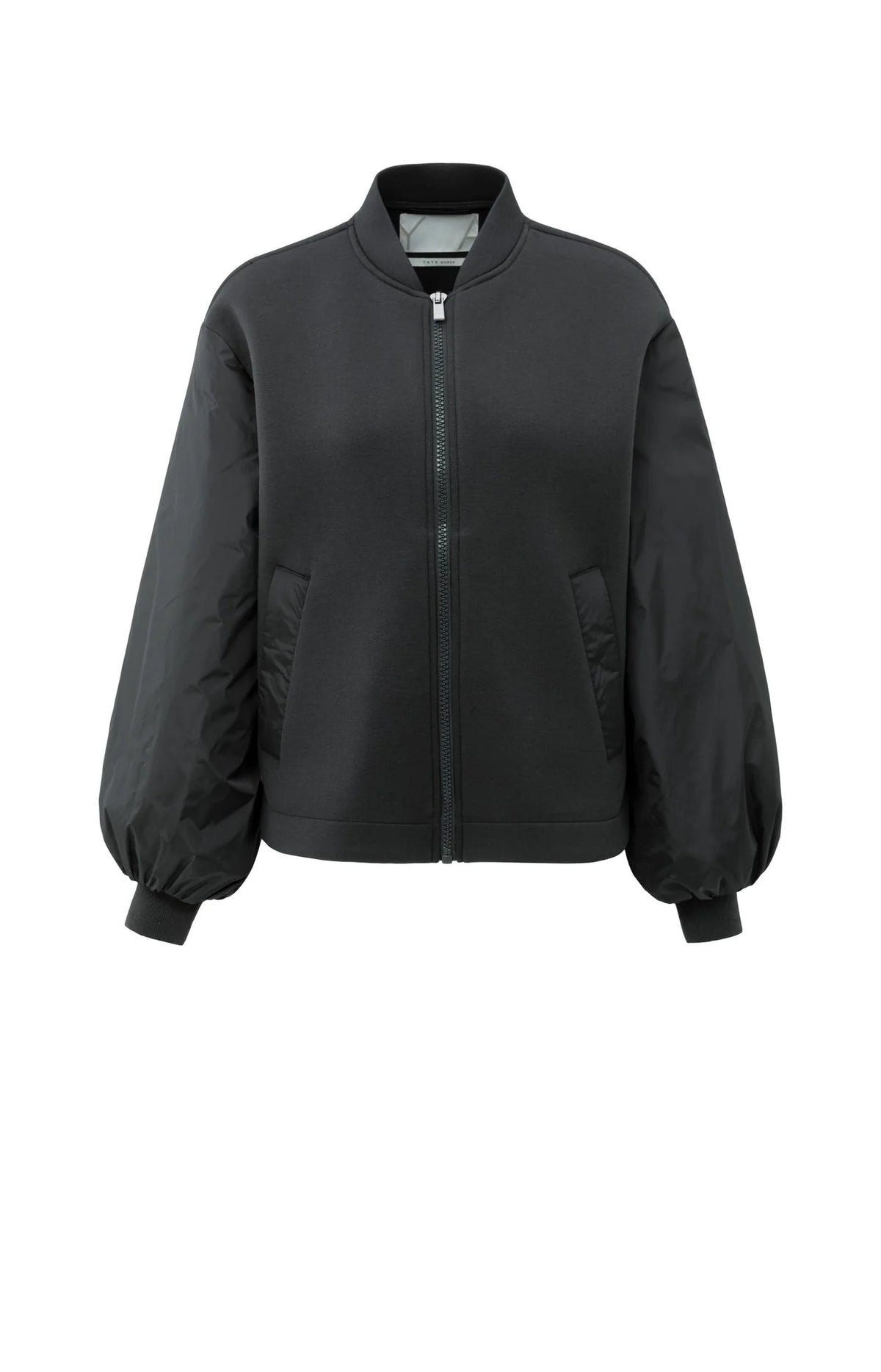 Fleece Bomber Jacket with Nylon Sleeves