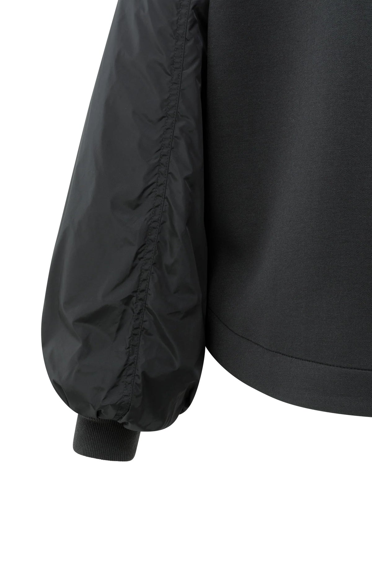 Fleece Bomber Jacket with Nylon Sleeves