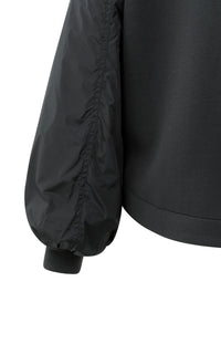 Fleece Bomber Jacket with Nylon Sleeves
