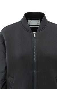 Fleece Bomber Jacket with Nylon Sleeves