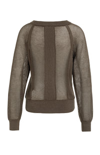 Mesh-stitch Knitted Sweater