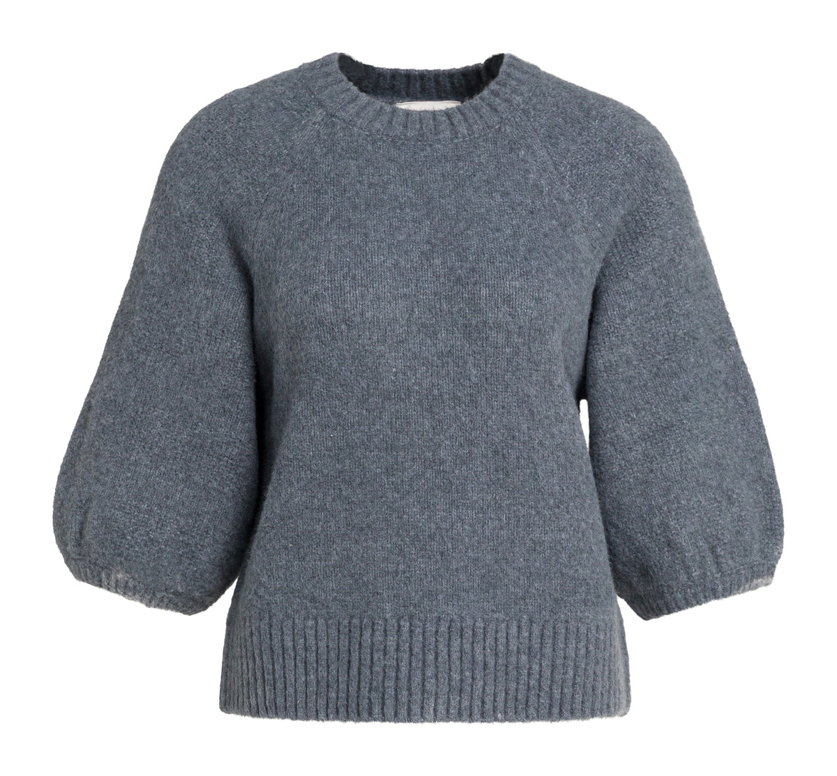 Knitted Sweater with Balloon Sleeves