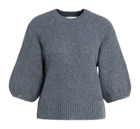 Knitted Sweater with Balloon Sleeves