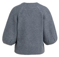 Knitted Sweater with Balloon Sleeves