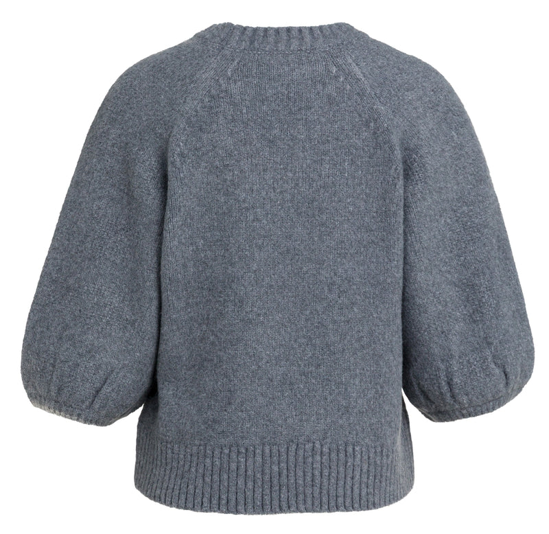 Knitted Sweater with Balloon Sleeves
