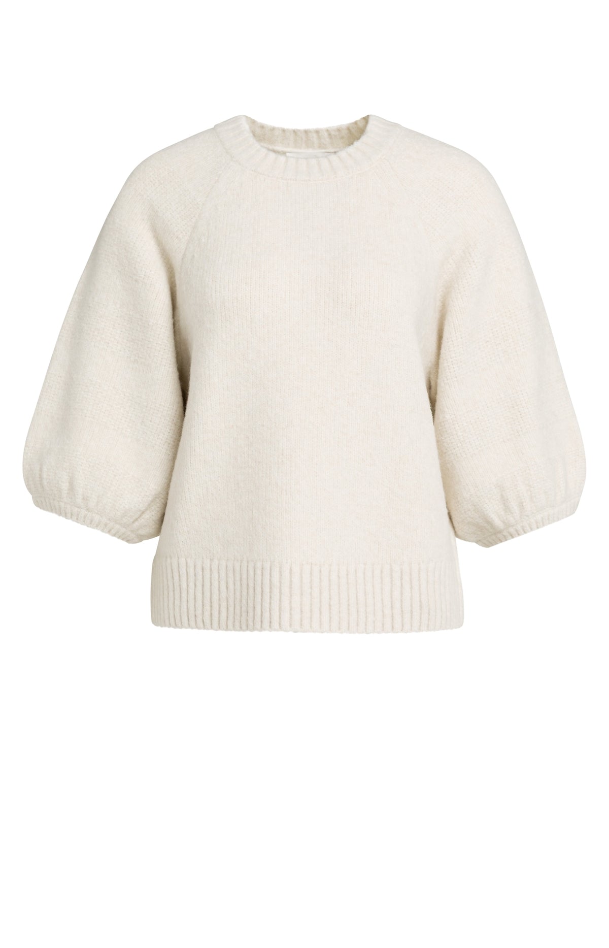Knitted Sweater with Balloon Sleeves