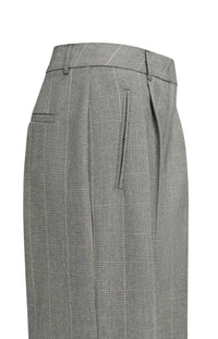Woven Wide Leg Check  Trousers
