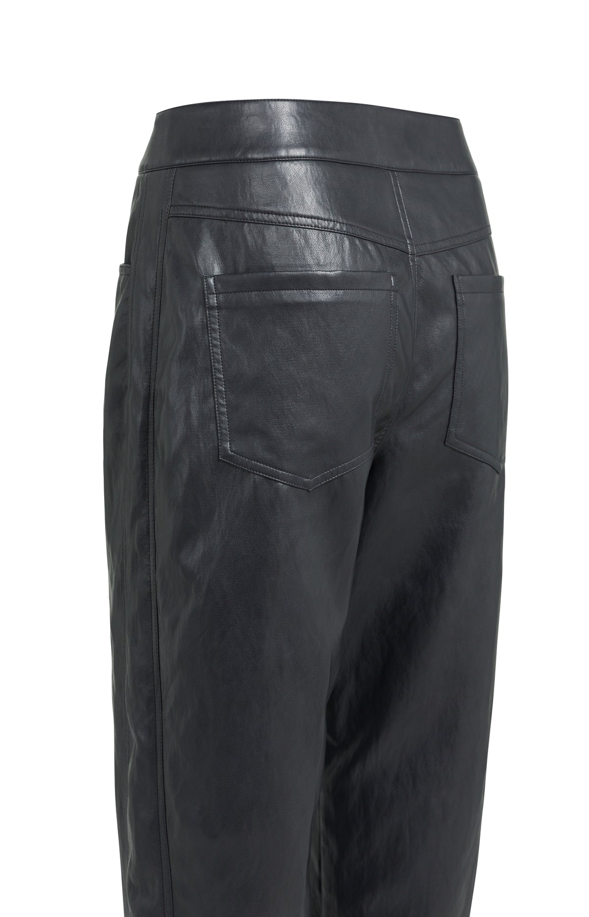 Faux Leather Carrot Fit Trousers