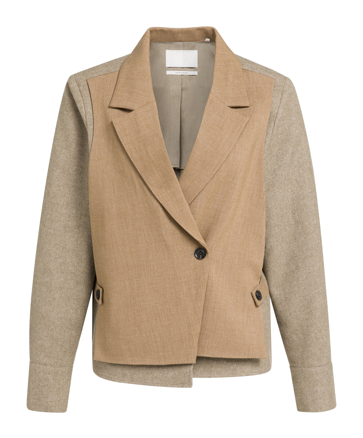 Blazer with Contrast Fabric and Loose Fit -