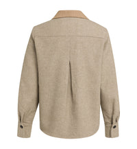 Blazer with Contrast Fabric and Loose Fit -