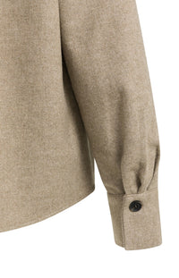 Blazer with Contrast Fabric and Loose Fit -