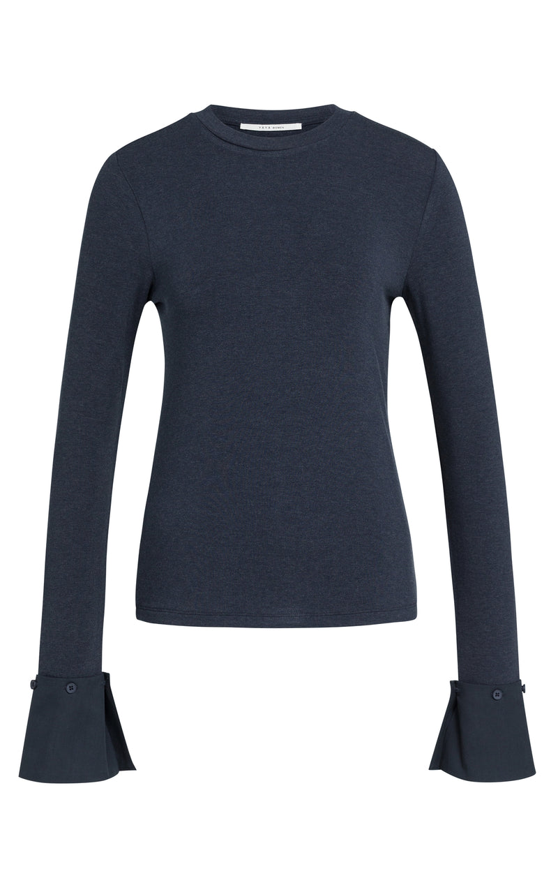 Jersey Top with Removable Cuffs -