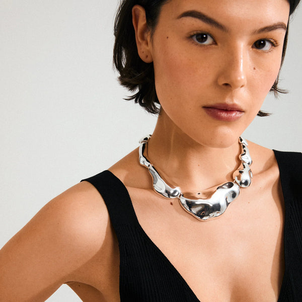 Statement Necklace Silver-plated