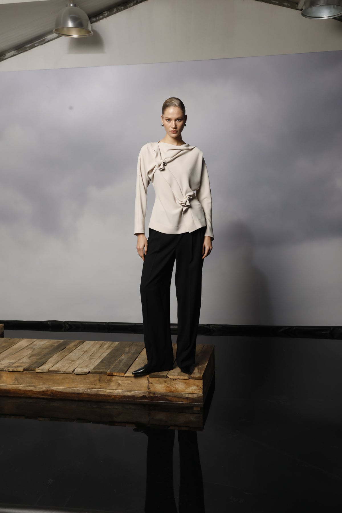 Draped  Blouse with Artful Gathering