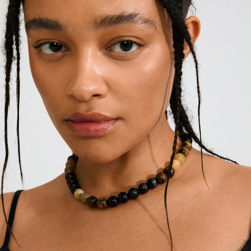 Unfold  Necklace Gold-plated/brown