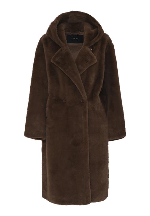 Chocolate Brown Faux Fur Hooded Coat