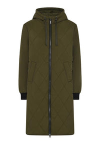 Etage Khaki Quilted Hooded Coat