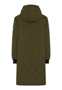 Etage Khaki Quilted Hooded Coat