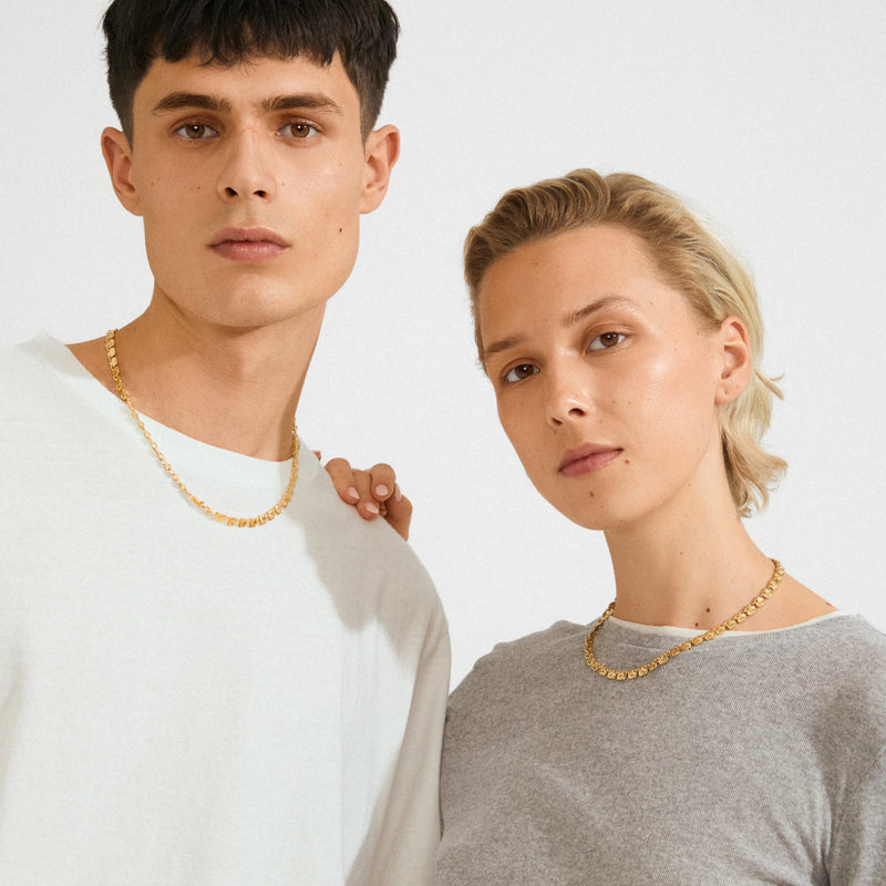 Sense stud Necklace Gold Plated