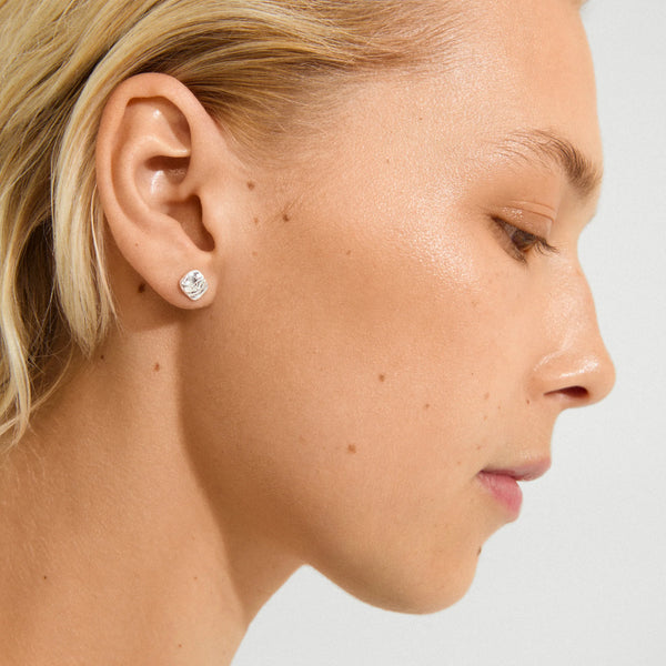Sense stud Earrings Silver Plated
