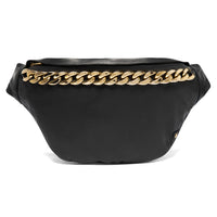 Leather Crossbody Bag with Chain Detail on Front