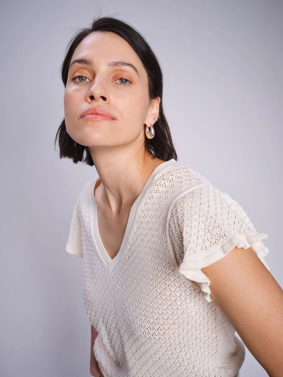 MMGanna Pattern V-neck Knit