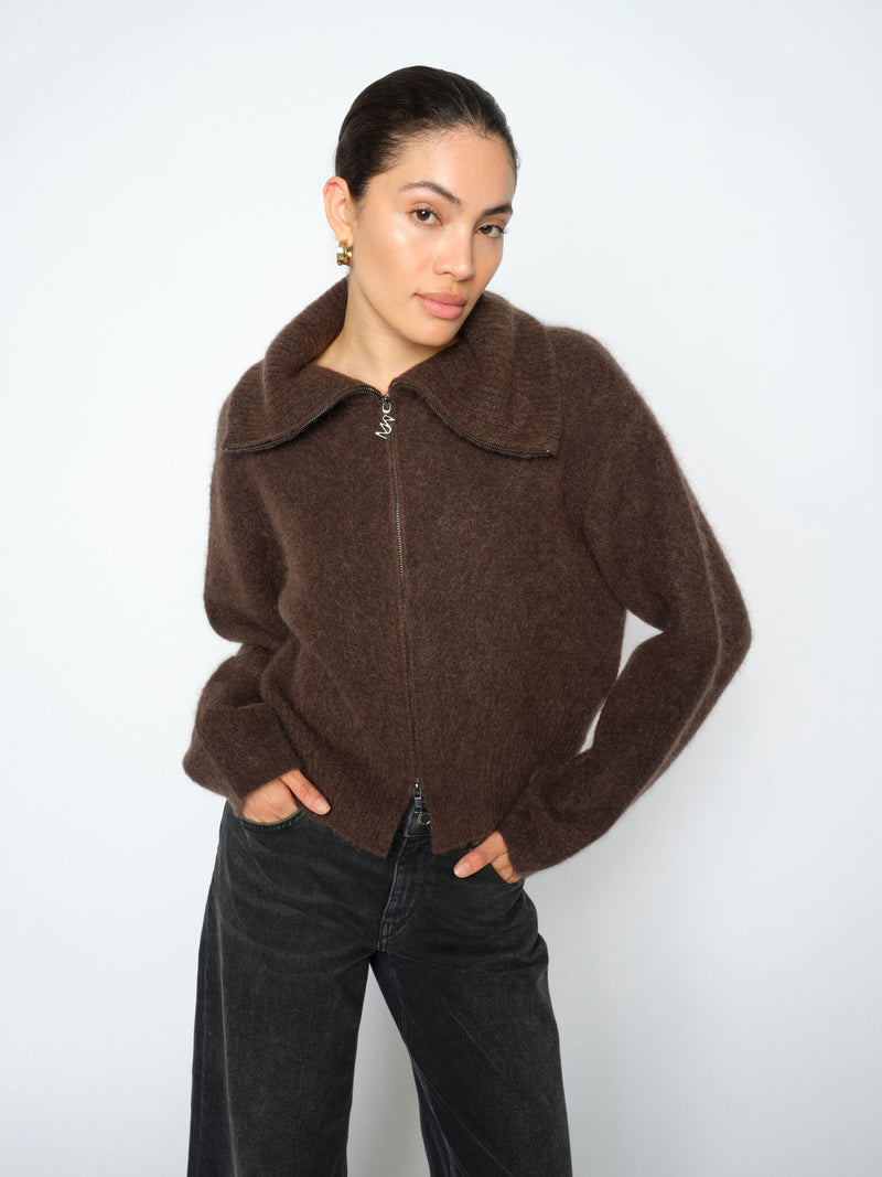 Hulda Knit Zip Cardigan