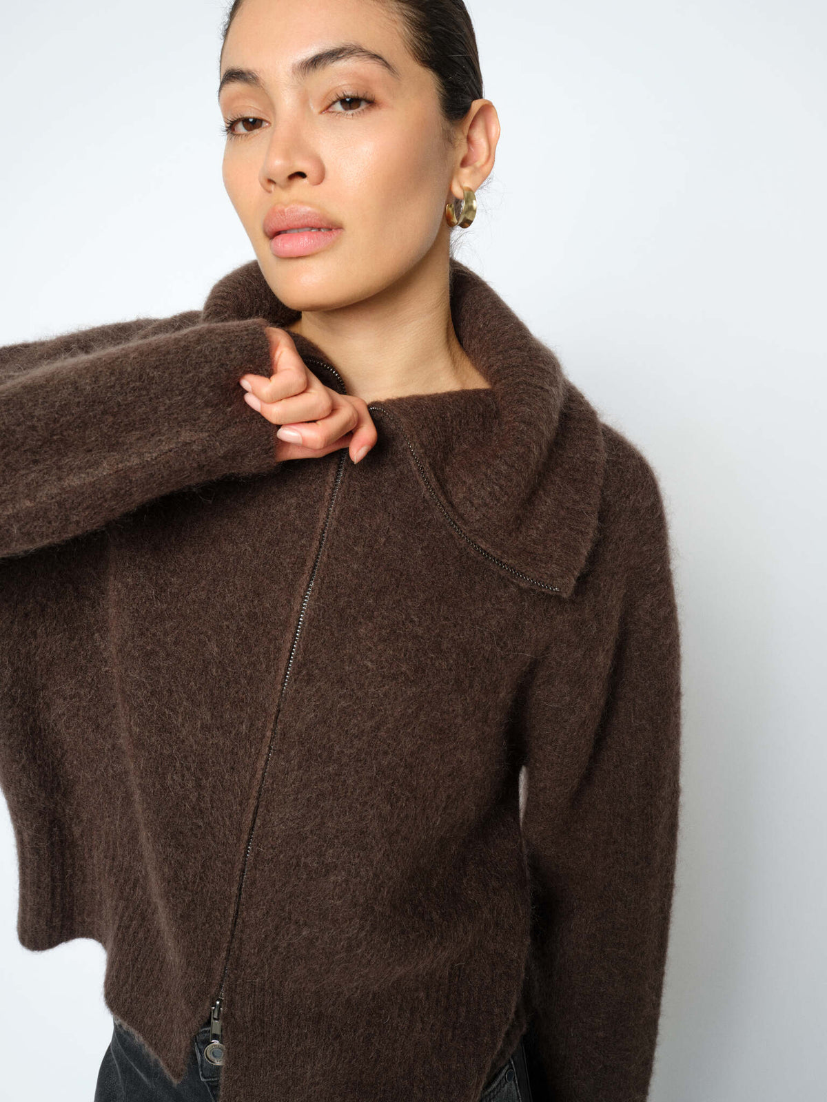 Hulda Knit Zip Cardigan