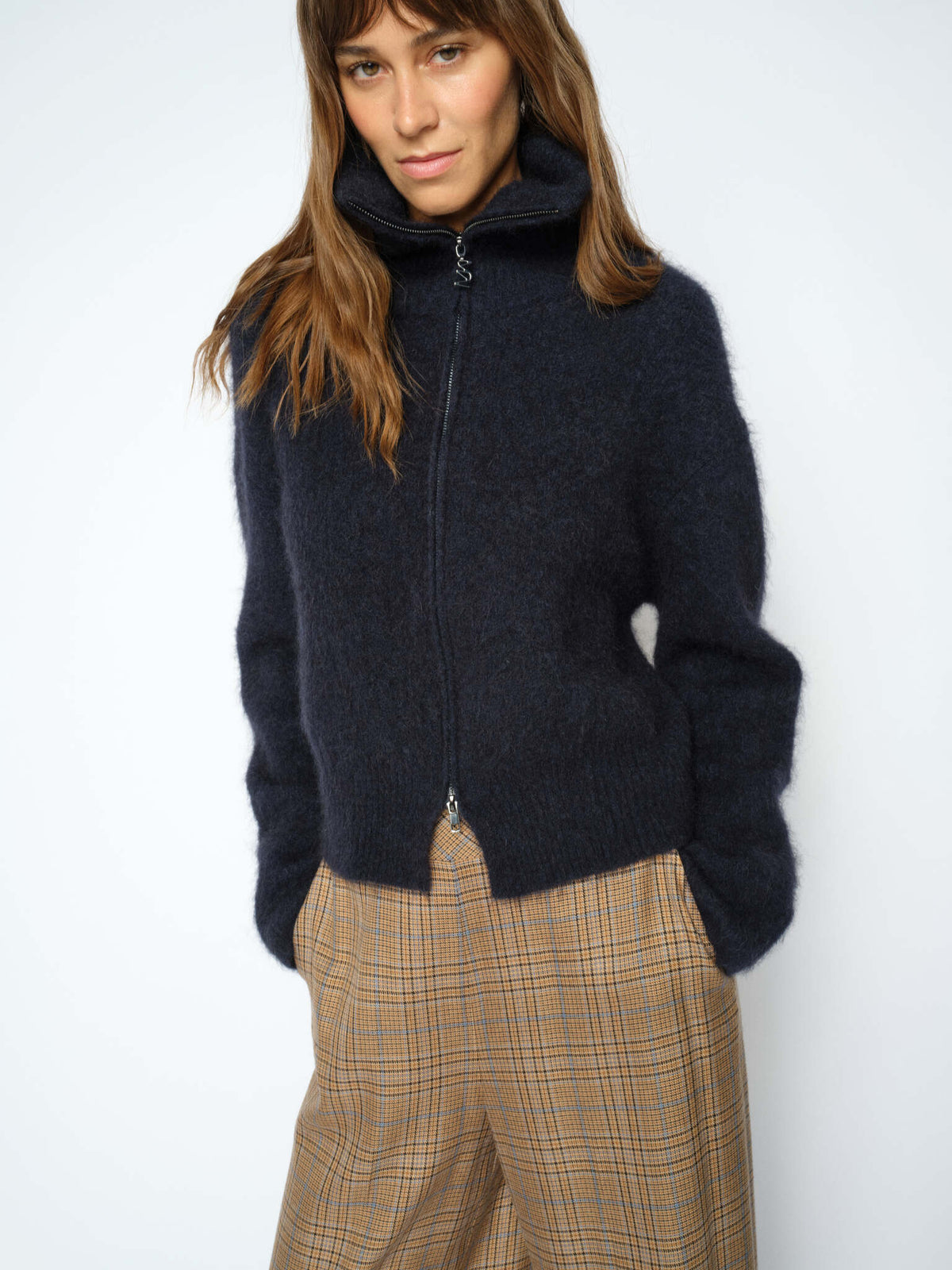 Hulda Knit Zip Cardigan