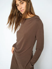 Ami O-LS Draped Tee