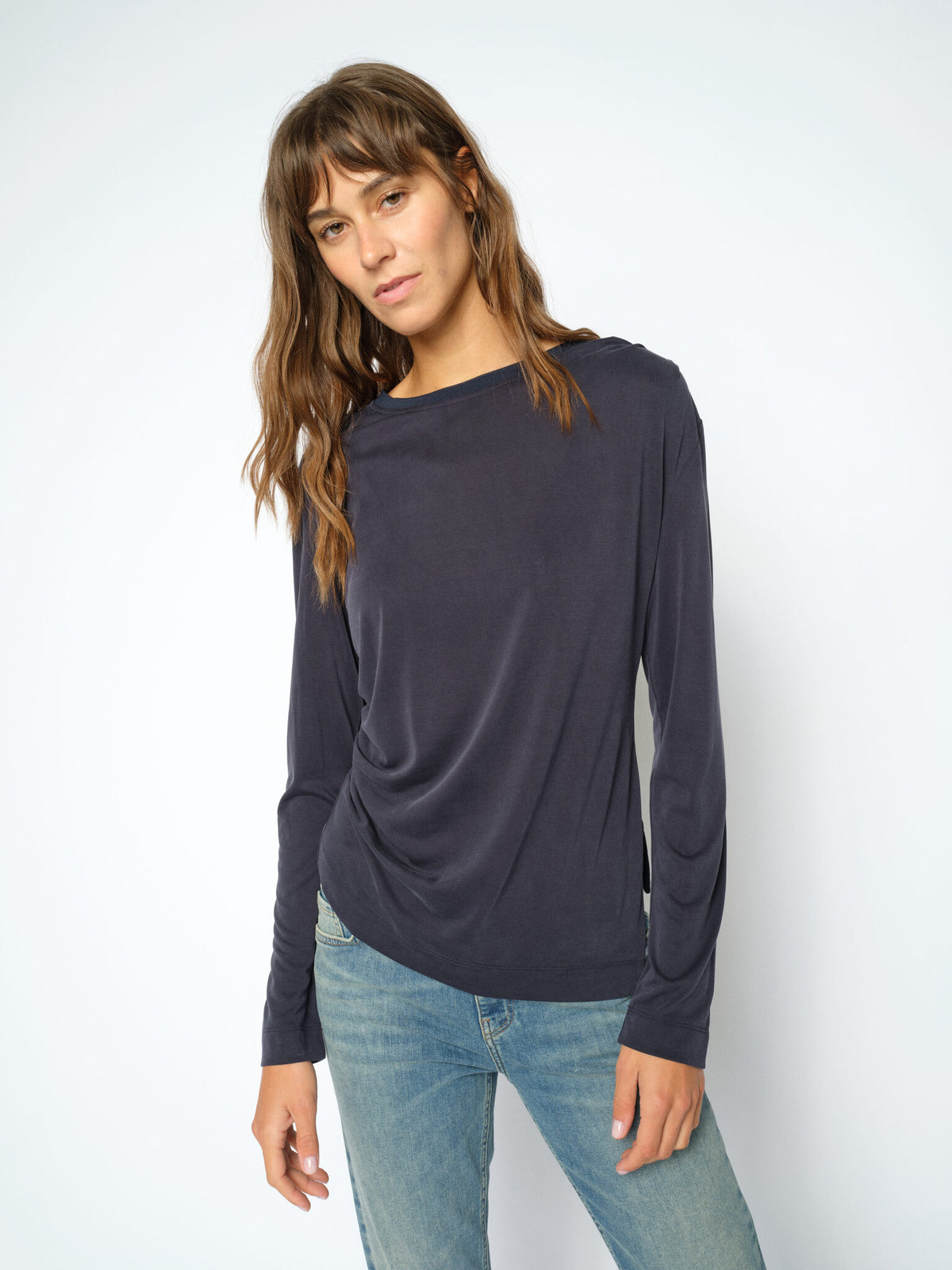 Ami O-LS Draped Tee