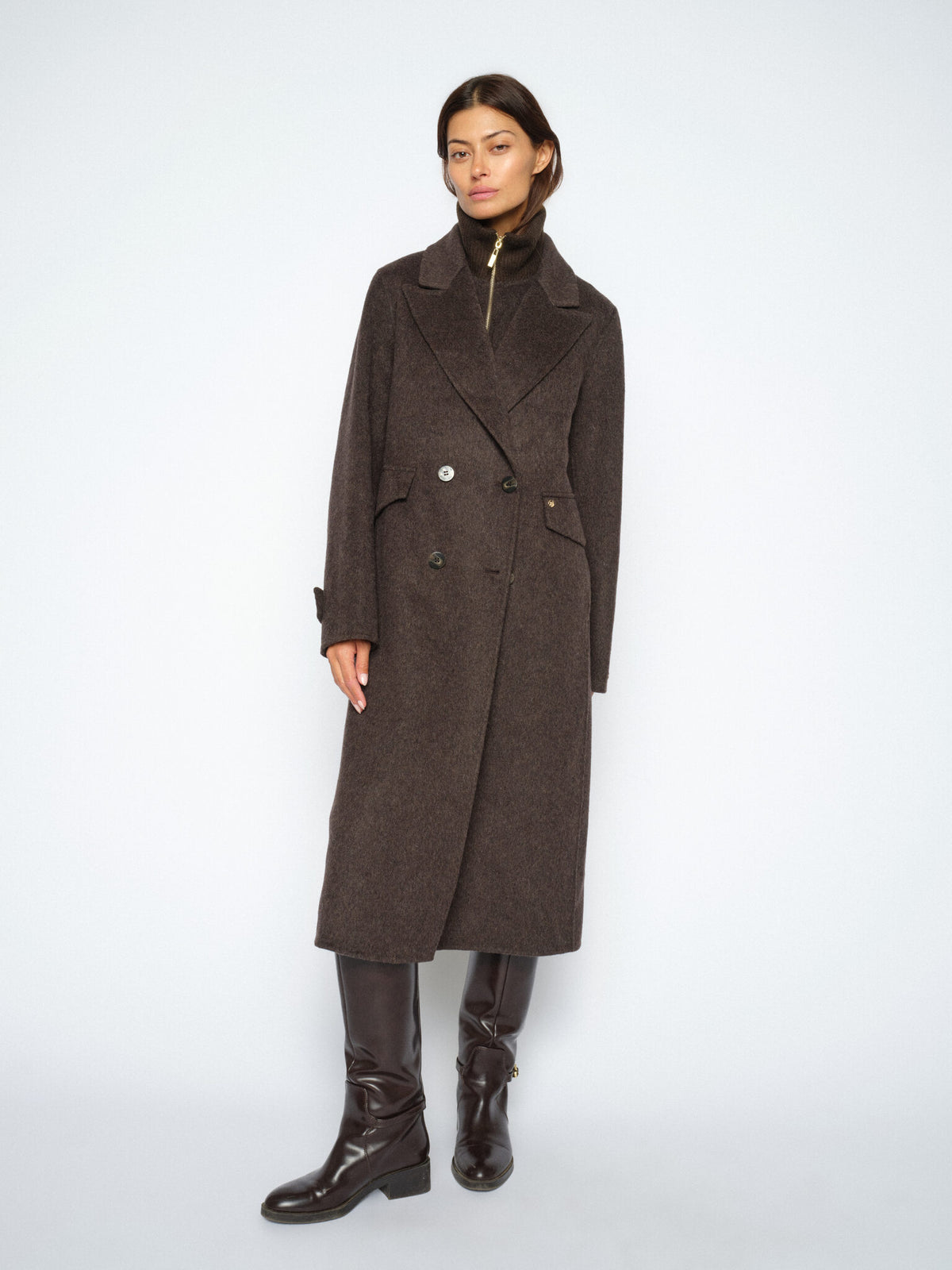 Alva Loisa Mock Neck Coat