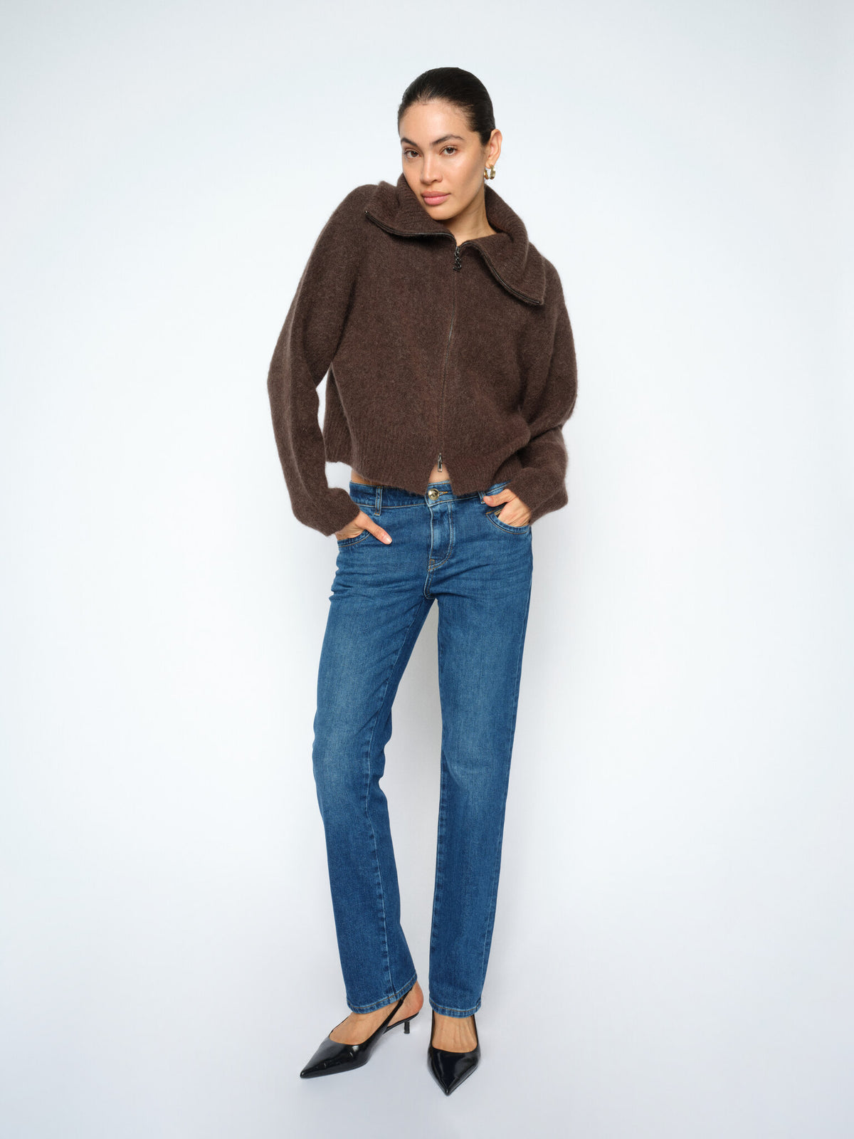 Hulda Knit Zip Cardigan