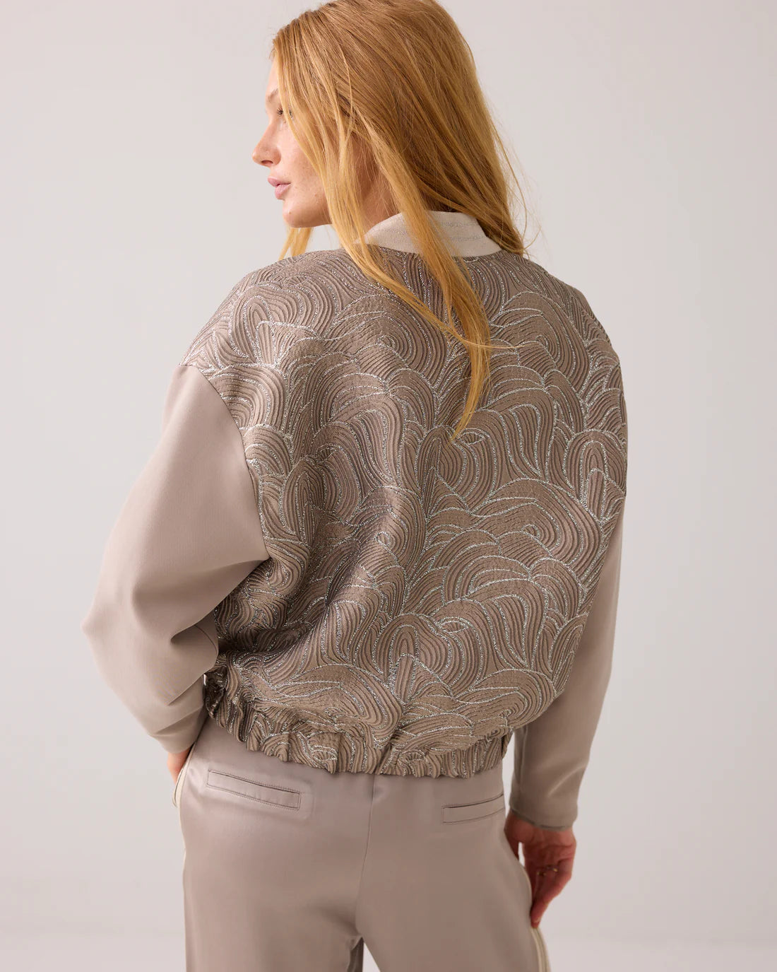 Jacquard/foam Bomber Jacket