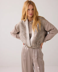 Jacquard/foam Bomber Jacket