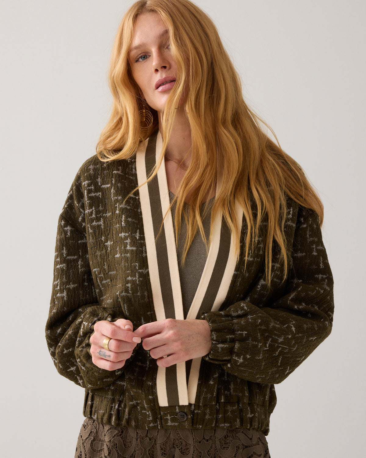 Jacquard Bomber Jacket