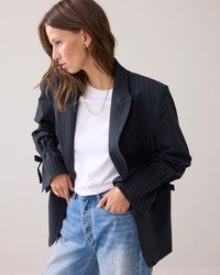 Pinstripe Boyfriend Blazer